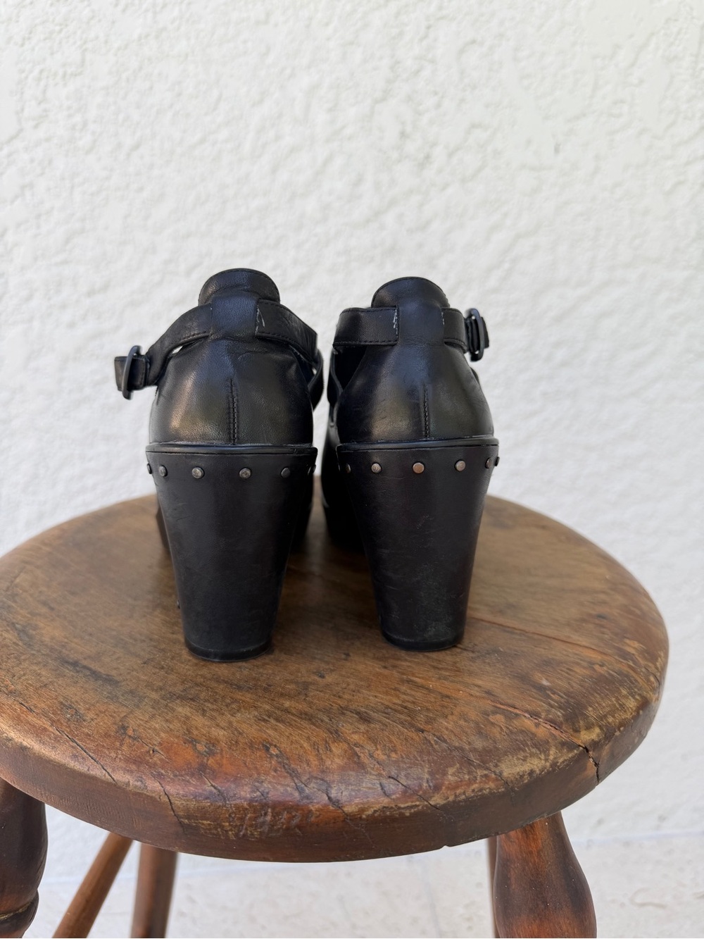 Dansko Franka Black Leather Mary Jane Wedge Clogs EU 36 US 5.5 6 Comfort - Picture 2 of 7